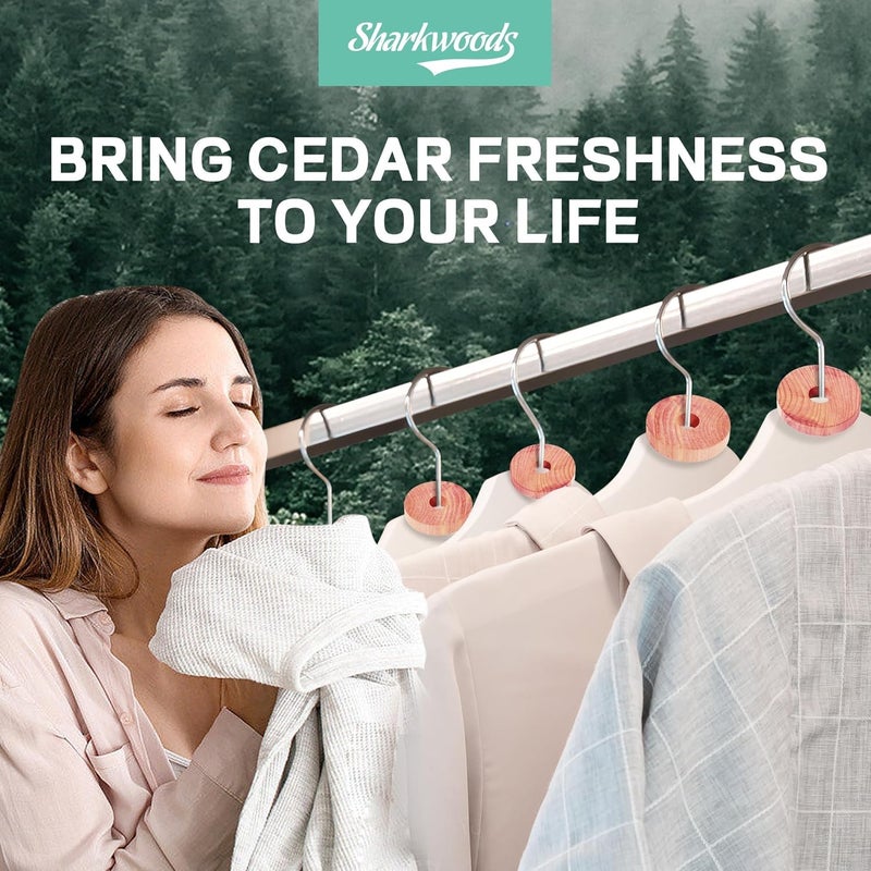 SHARKWOODS Cedar Blocks for Clothes Storage 100 Pack, 100% Natural Aromatic Cedar Rings and Balls for Closets & Drawers Freshener (60 Rings & 40 Balls) - Image 3